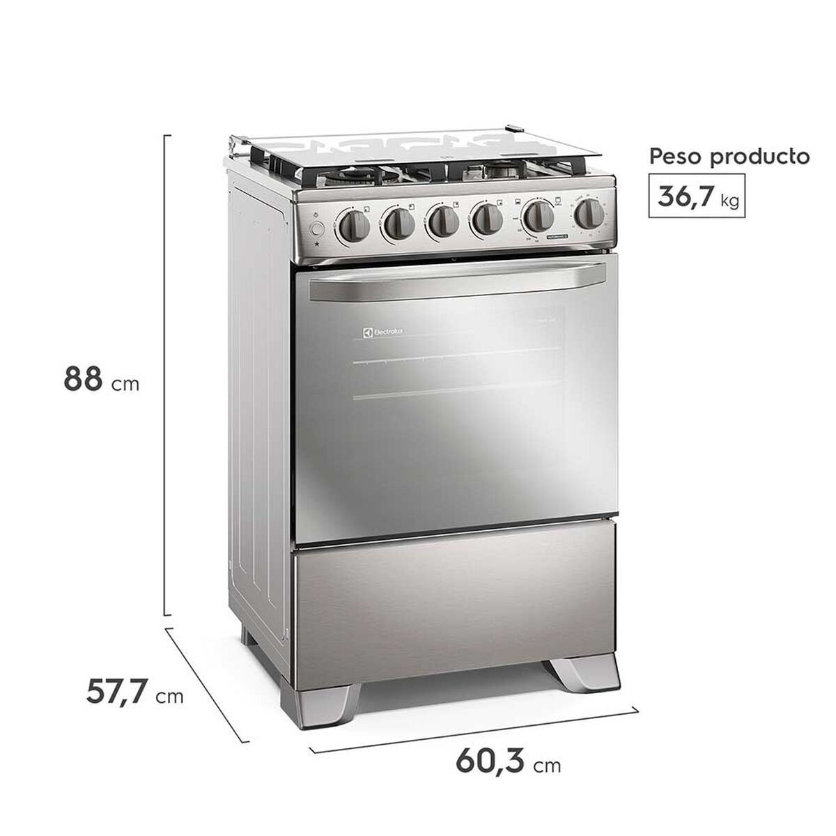 Cocina a Gas Electrolux FE4SXC 4 platos Inox