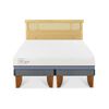 Cama Europea CIC Base Dividida 2 Plazas Excellence Plus + Respaldo Dublin Mostaza