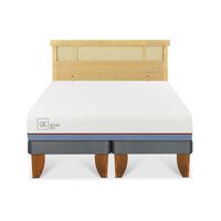 Cama Europea CIC Base Dividida 2 Plazas Excellence Plus + Respaldo Dublin Mostaza