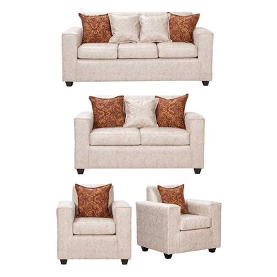 Juego de Living Black Factory Ezeiza Sofá 3 Cuerpos + Sofá 2 Cuerpos + Dos Sillones 1 Cuerpo Crema