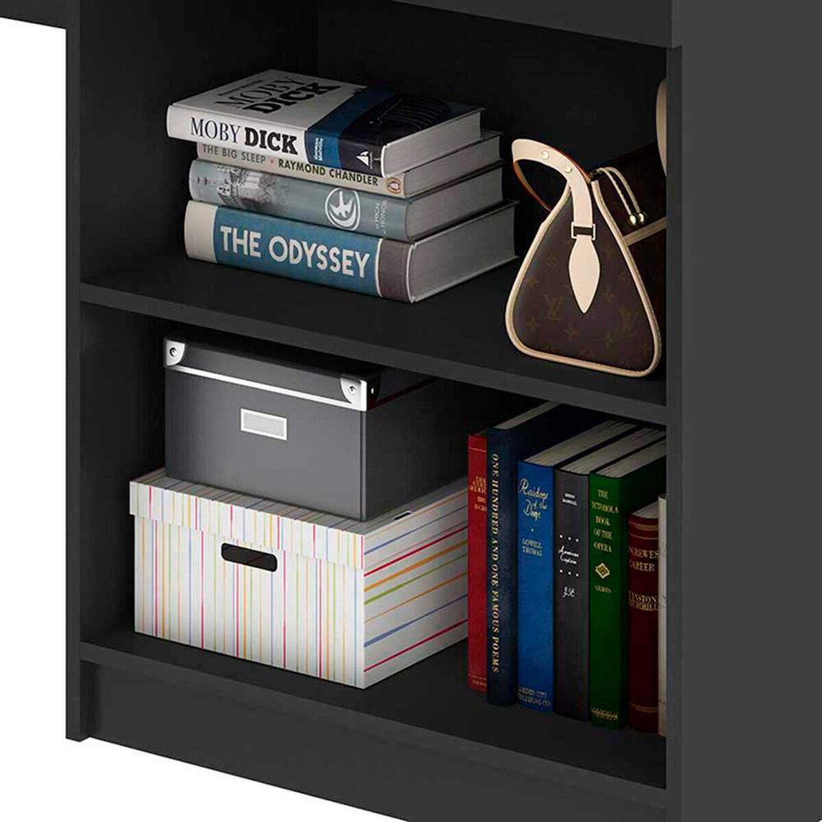 Escritorio Vekkahome Esquinero Grafito Gris