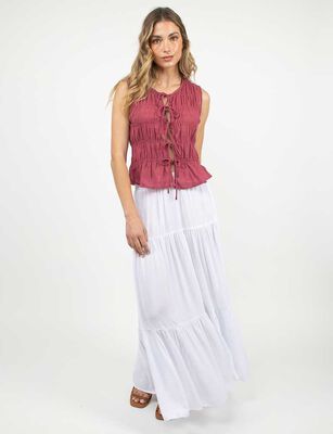 Imagen 2 del producto Falda Maxi Mujer Zibel Blanco, Fucsia