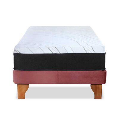 Imagen 2 del producto Cama Europea Latam Home 1,5 Plazas Zen Top Foam Soft Velvet Palo Rosa