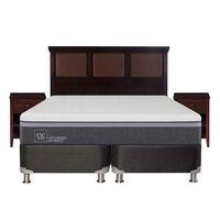 Box Spring CIC Base Dividida 2 Plazas Ortopedic Advance + Respaldo + 2 Veladores New Torino