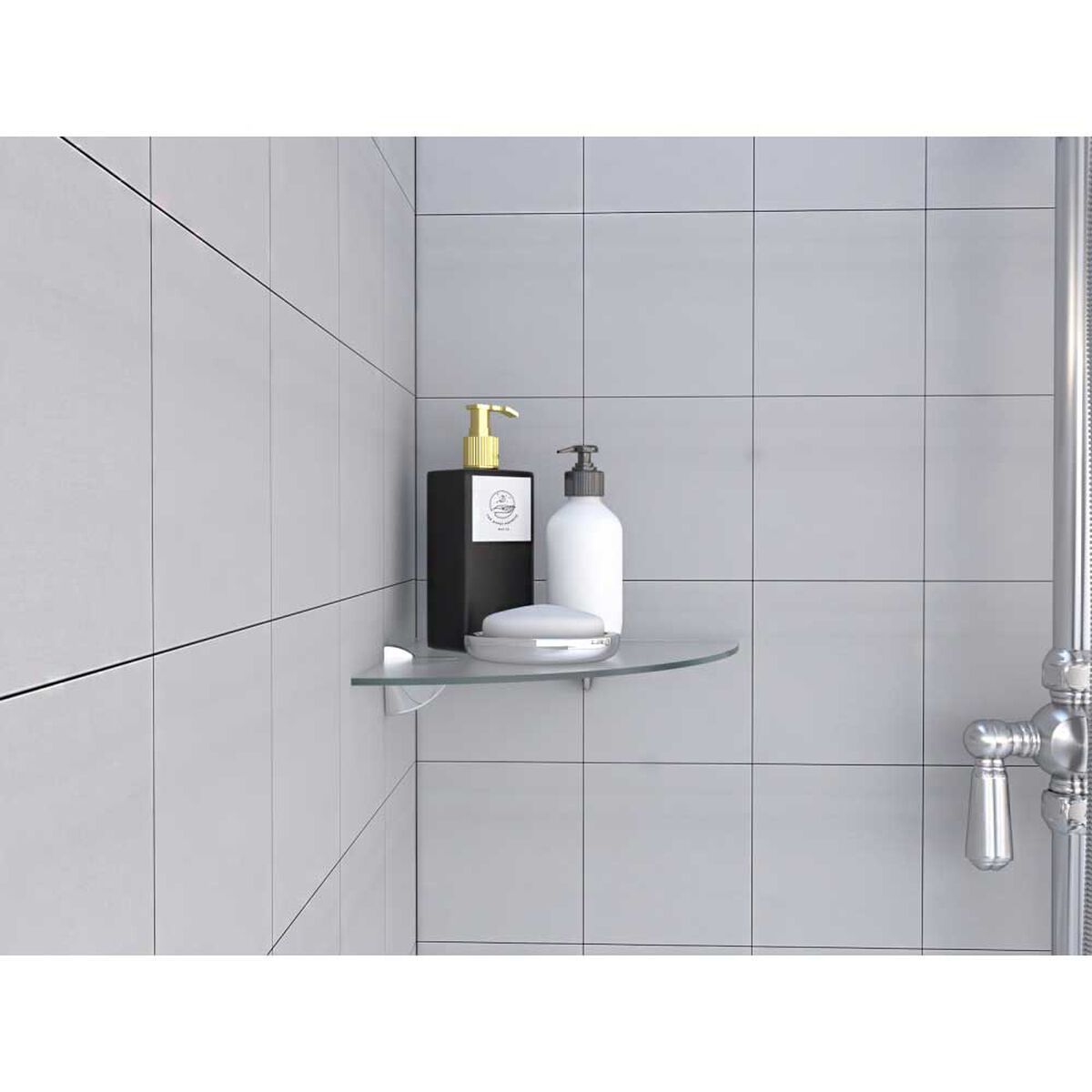 Repisa para Baño TuHome Esquinera Cristal
