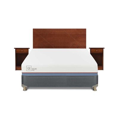 Cama Americana CIC 2 Plazas Excellence Plus + Respaldo + 2 Veladores New Villarrica