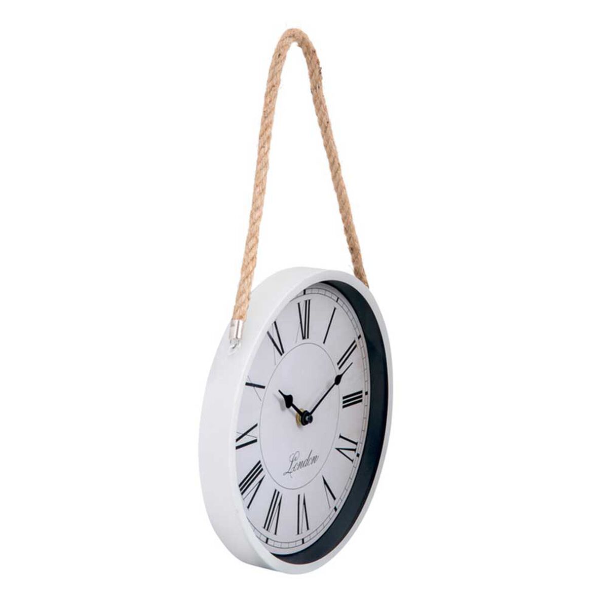 Reloj de Pared Metal Vgo con Soga Circular 25 cm Blanco