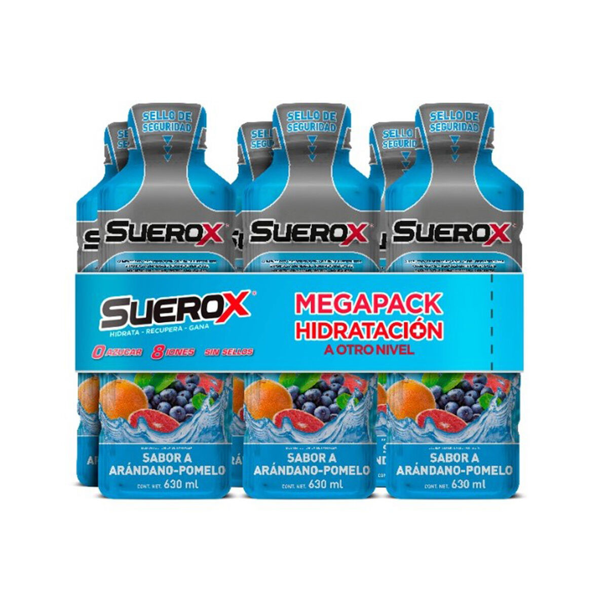 Pack Suerox 06 Bebidas Sabor Arándano 600 ml c/u