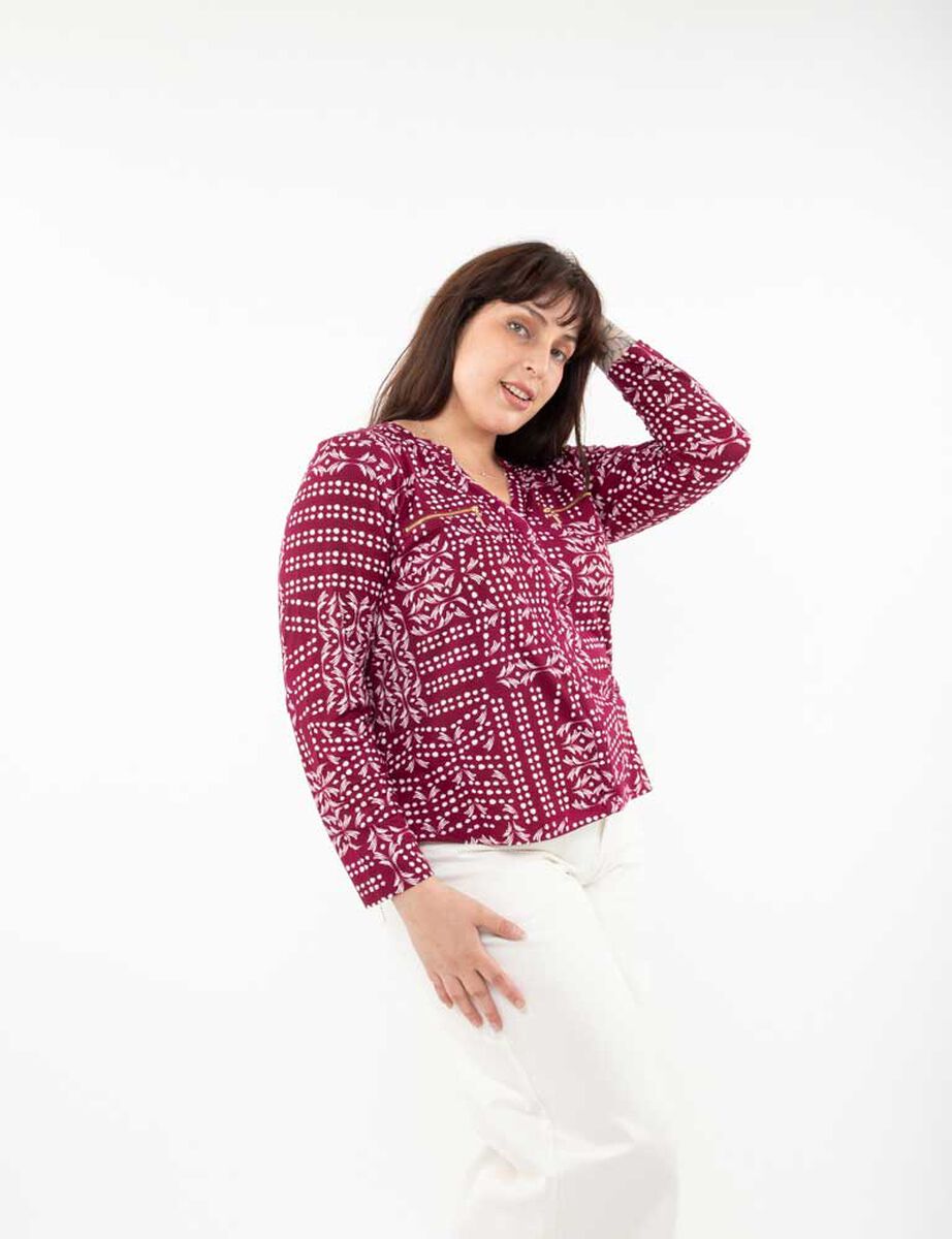 Polera Estampada Manga Larga Mujer Extralindas