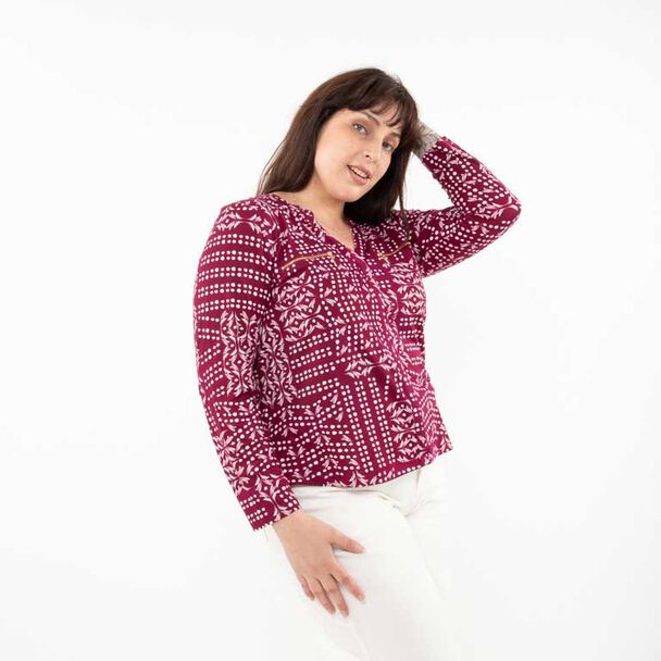Polera Estampada Manga Larga Mujer Extralindas