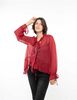 Blusa Transparente Nudos Manga Larga Mujer Zibel