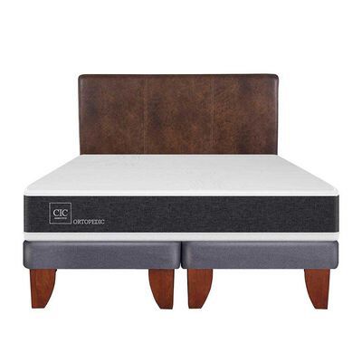 Imagen 1 del producto Cama Europea CIC Base Dividida 2 Plazas Ortopedic + Respaldo Baker