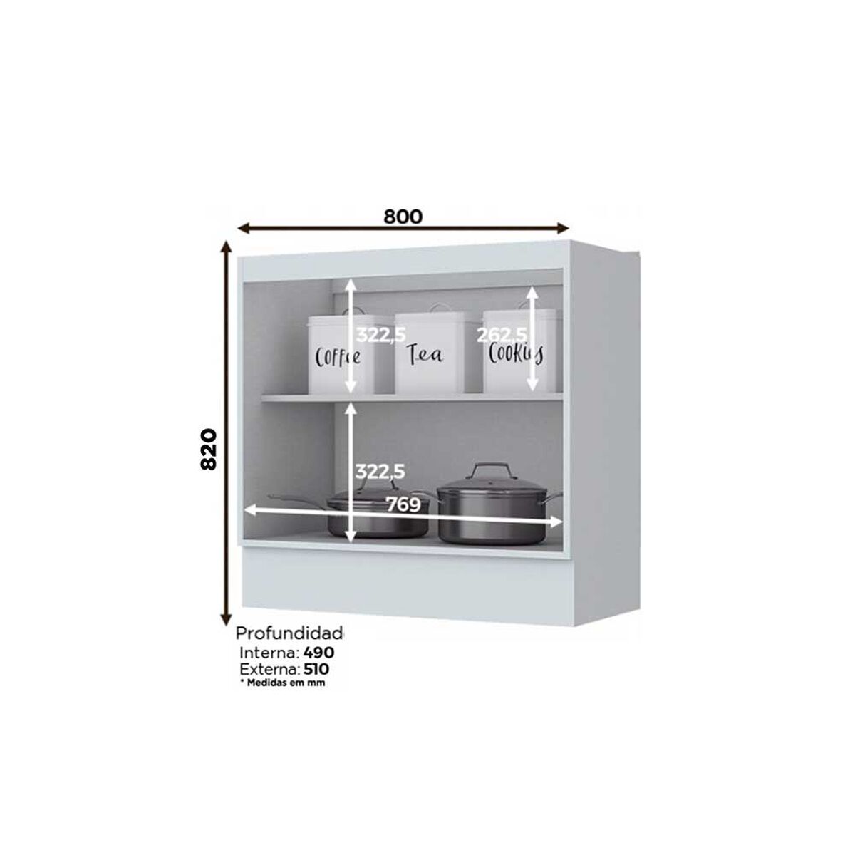 Mueble de Cocina Home Mobili Americana 2 Puertas Blanco