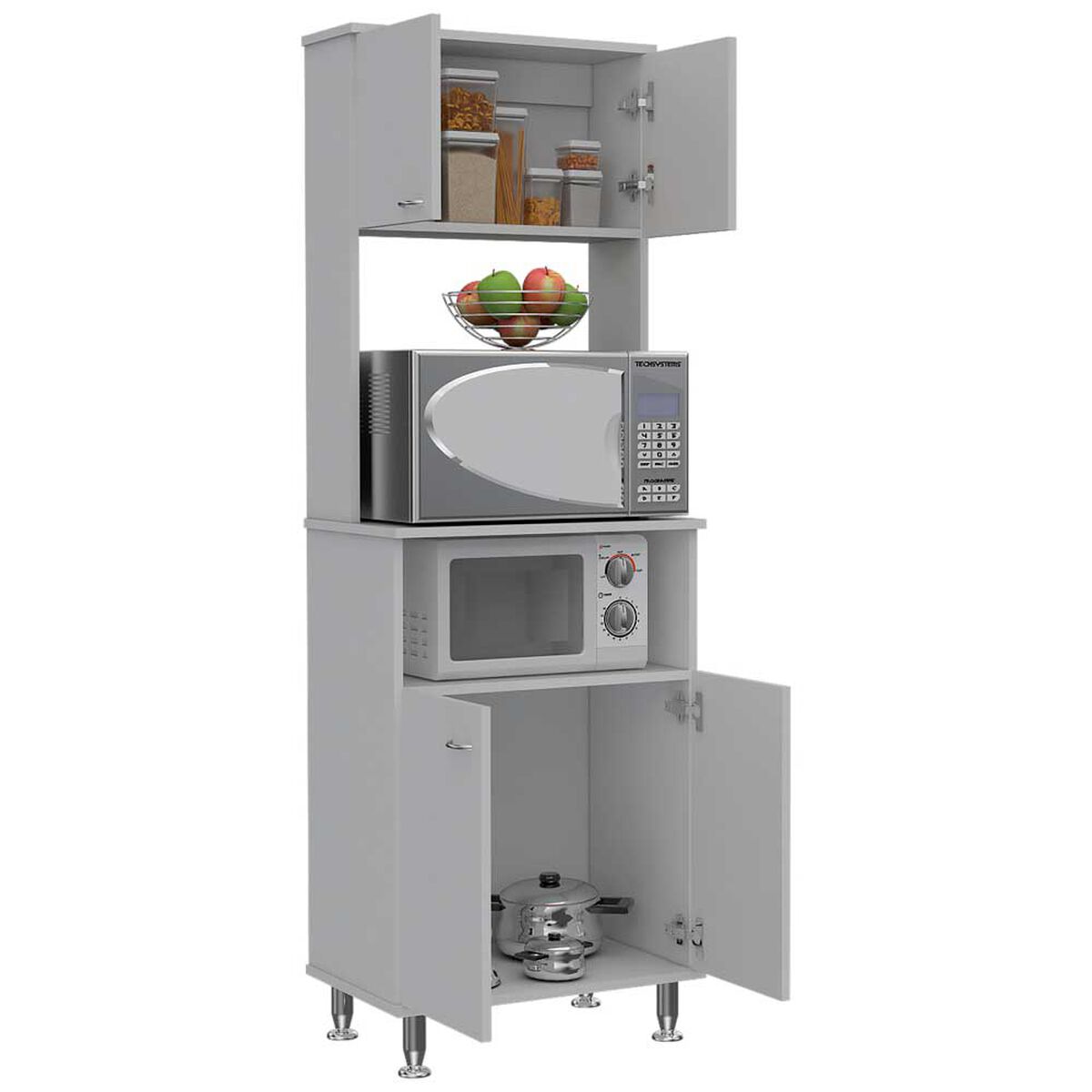 Mueble para Microondas Tuhome Kitchen 54 4 Puertas Blanco