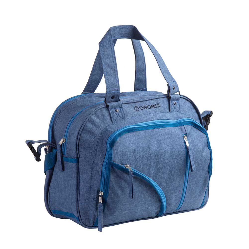 Bolso Maternal Con Porta Mamadera & Mudador Azul Bebesit | Abc