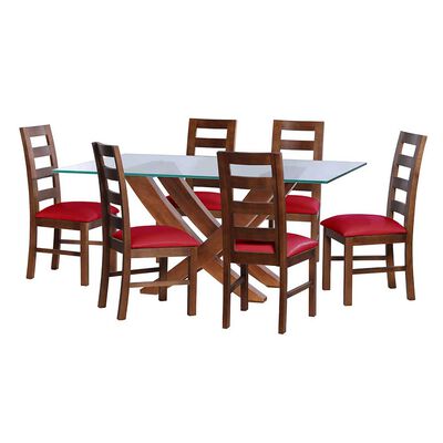 Juego de Comedor Latam Home Alicante 6 Sillas Rojo