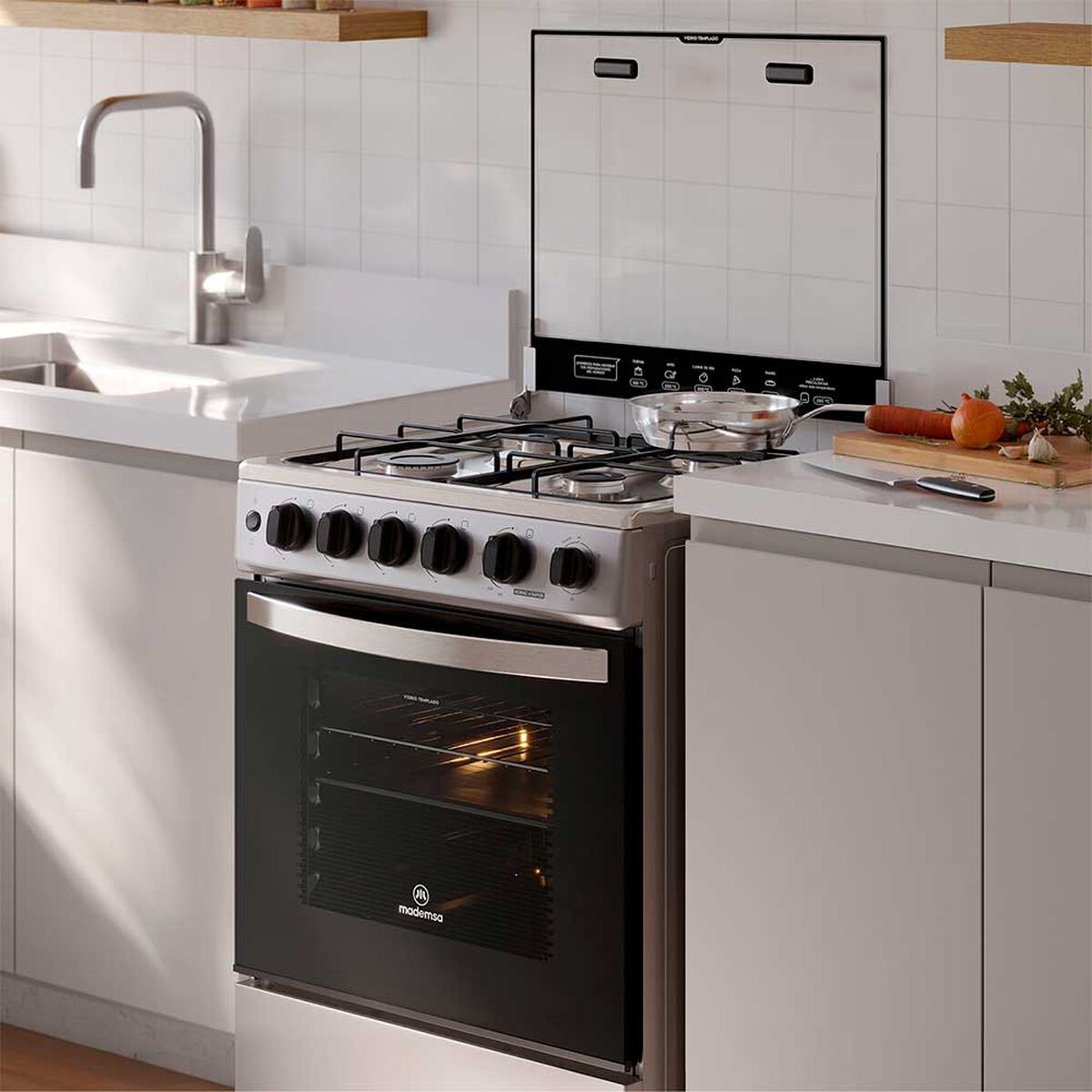 Cocina a Gas Mademsa FM4TSC 4 Quemadores Gris