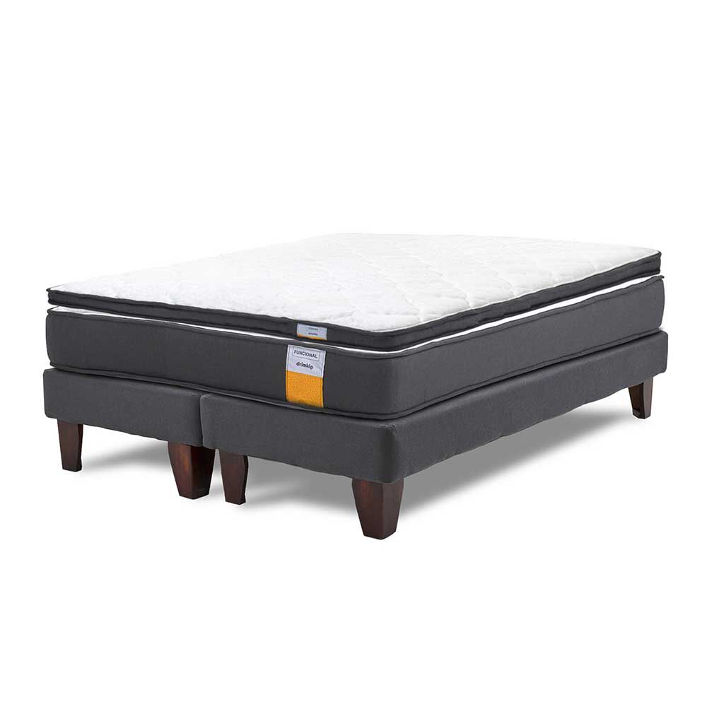 Cama Europea Drimkip Base Dividida King Funcional + Topper