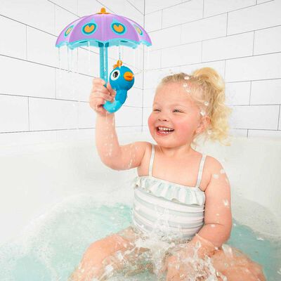 Imagen 2 del producto Juego de Baño Paragua Pavo Real Purpura Infantil Bebé Niño Niña Tina Yookidoo
