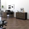 Escritorio Doble + Gabinete 2 Puertas Negro TuHome Home Office