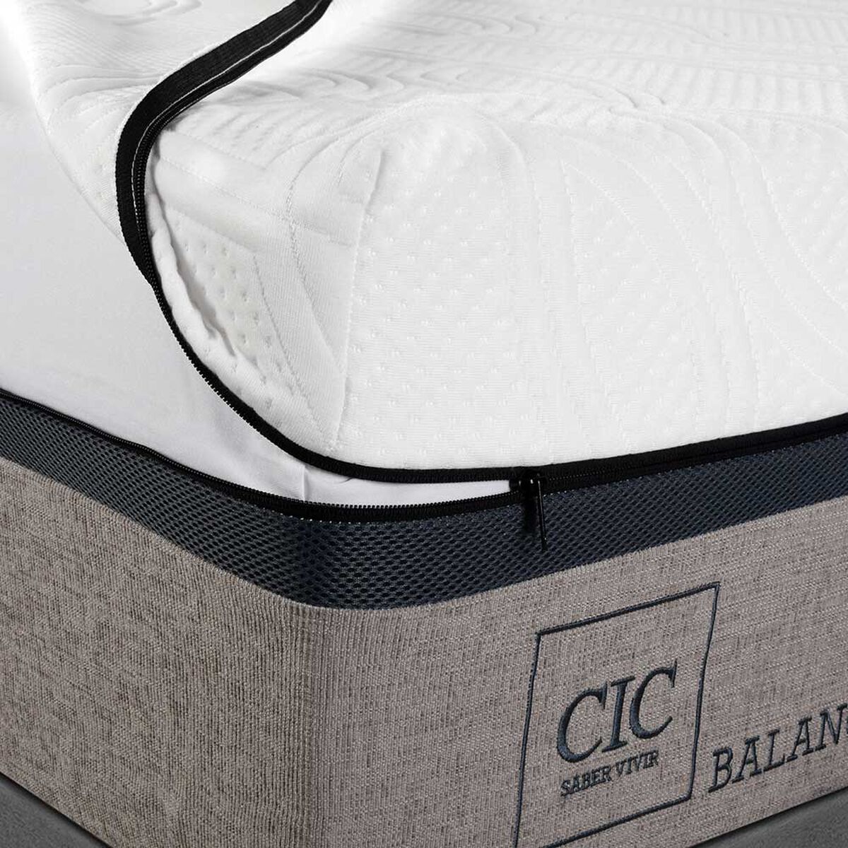 Cama Europea CIC Base Dividida King Balance + Respaldo Villarrica Mostaza