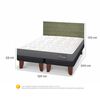Cama Europea CIC Base Dividida 2 Plazas Anatomic + Respaldo Villarrica Olivo