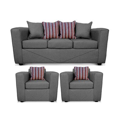Juego de Living Elegant Detail Santa Fe  Sofá 3 Cuerpos + Dos Sillones 1 Cuerpo Gris
