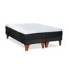 Cama Europea Latam Home Base Dividida King Zen Top Foam Soft Velvet Negro