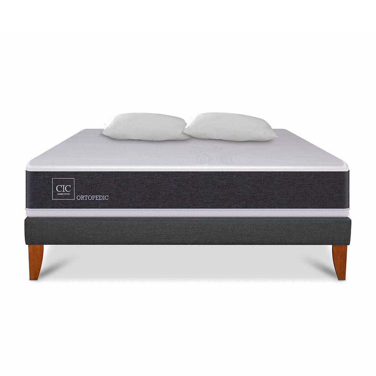 Cama Europea CIC 2 Plazas New Ortopedic + Almohadas