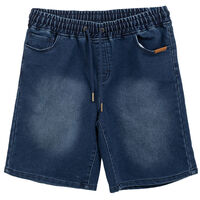 Short de Algodón Niño Cutback Denim, Negro