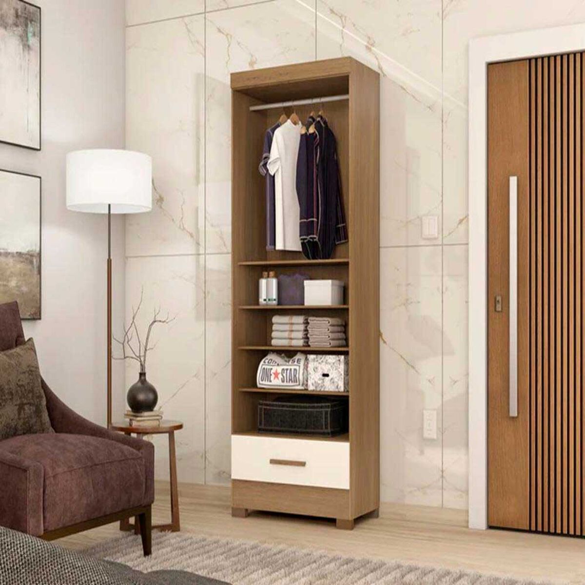 Clóset Altavision Versatile  Puertas 1 Cajones Nature White
