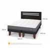 Cama Europea CIC Base Dividida 2 Plazas Anatomic + Respaldo Munich Negro
