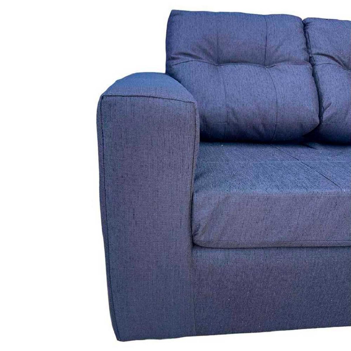 Juego de Living Kea Nize Sof&aacute; 3 Cuerpos + Dos Pouf Tela Negro