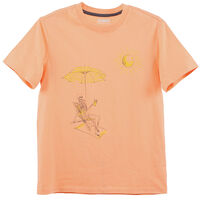 Polera Manga Corta de Algodón Niño Cutback Damasco