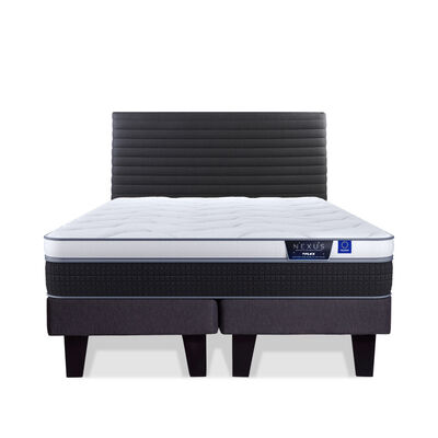 Cama Europea Flex King Nexus Base Dividida + Respaldo Modern Grafito