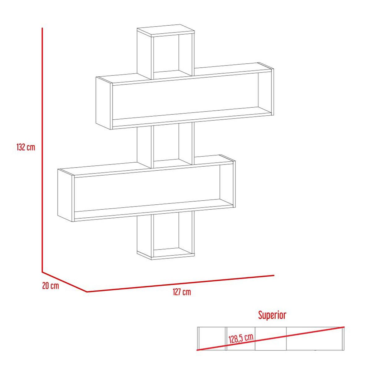 Combo Escritorio + Repisa Wall TuHome Bilbao Miel Plomo
