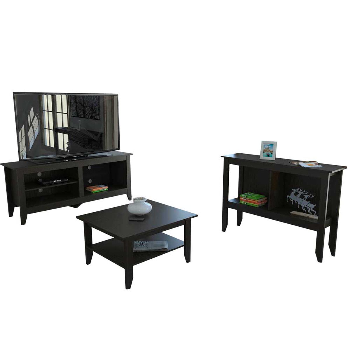 Rack TV + Arrimo + Mesa de Centro TuHome Essential