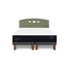 Cama Europea CIC Base Dividida 2 Plazas Premium + Respaldo Gales Olivo