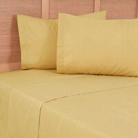 Juego de Sábanas Mashini 144 Hilos 2 Plazas Lisa Mostaza