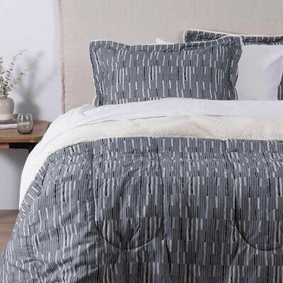 Imagen 2 del producto Plumón Estampado Sherpa SoHome 2 Plazas Lines Beige