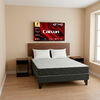 Combo Celta Cama Europea 2 Plazas C&aacute;diz 190 x 150 cm + Smart TV LED 43" Caixun FHD Google TV C43V1FG + Respaldo + 2 Veladores Casanova 2 Plazas Nogal + Pack Almohadas Casa Linda Almohadas Blanco 65 x 45 cm