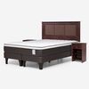 Cama Europea Rosen Base Dividida King New Style 4 Plus + Respaldo + 2 Veladores Rachel