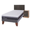 Cama Europea CIC 1,5 Plazas Ortopedic Advance + Respaldo + Velador