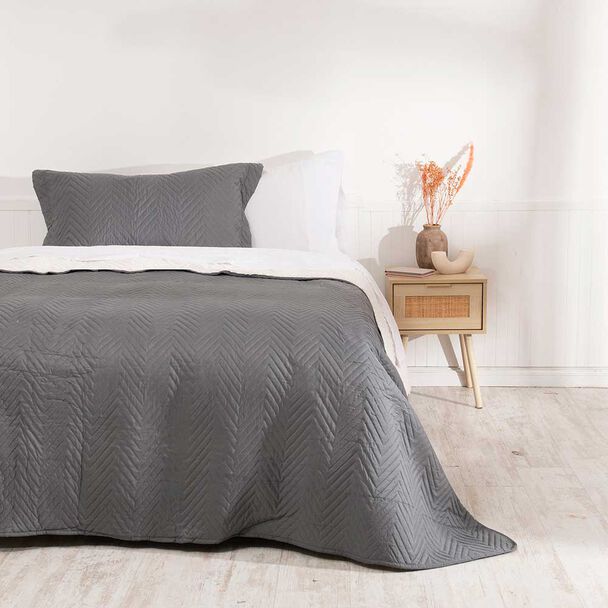 Quilt Mashini 1,5 Plazas Liso Marengo