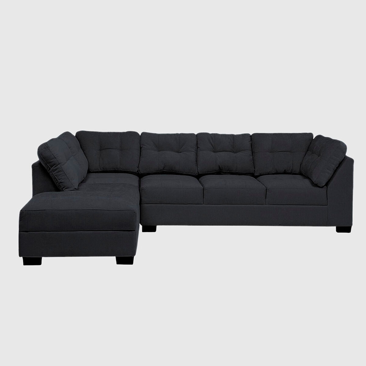 Seccional Izquierdo Muebles MPR Edimburgo 5 Cuerpos Negro