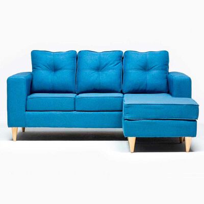 Sofá Seccional Kea Infinity Tela 3 Cuerpos Azul