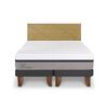 Cama Europea CIC Base Dividida King Balance + Respaldo Villarrica Mostaza