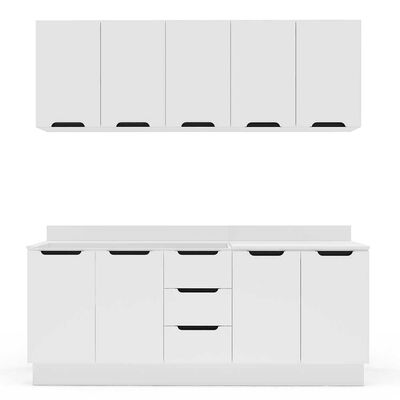 Imagen 1 del producto Kit Cocina Modular delta Vekkahome 9 Puertas 3 Cajones Blanca