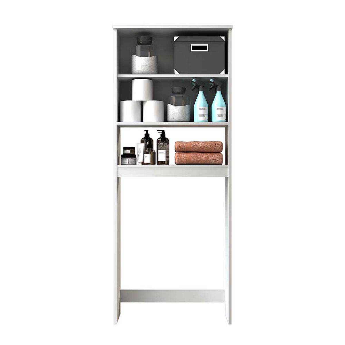 Combo Estante 2 Puertas + Vanitorio de Baño 2 Puertas CIC Blanco