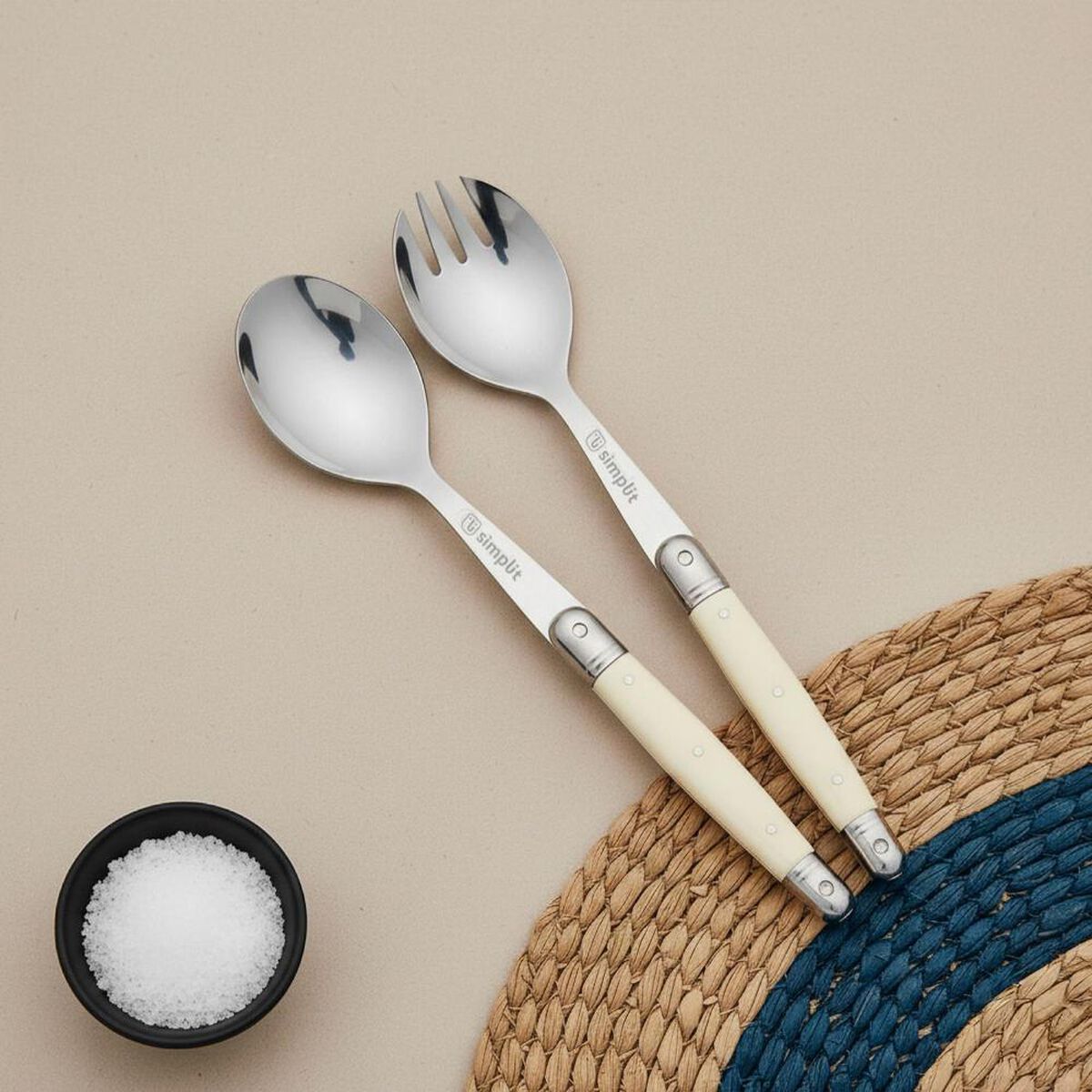 Set de Cucharas Ensalada Simplit Versalle Acero Inoxidable